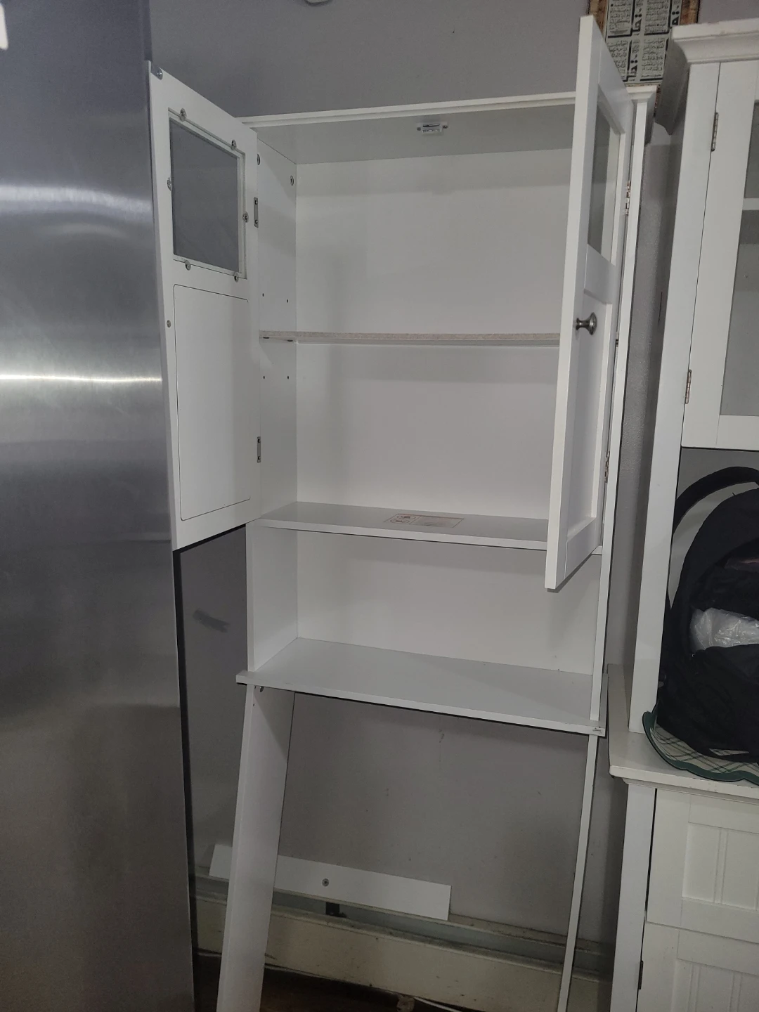 White Bathroom Storage Cabinet - photo 2