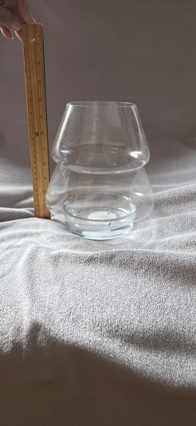 Clear glass vase with tiered design