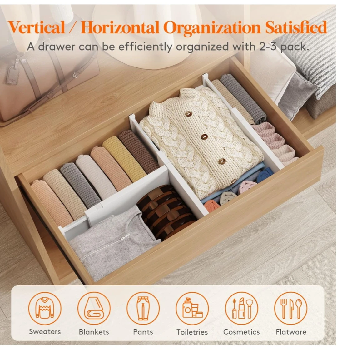 12 Pcs - Lifewit White Drawer Dividers - photo 3