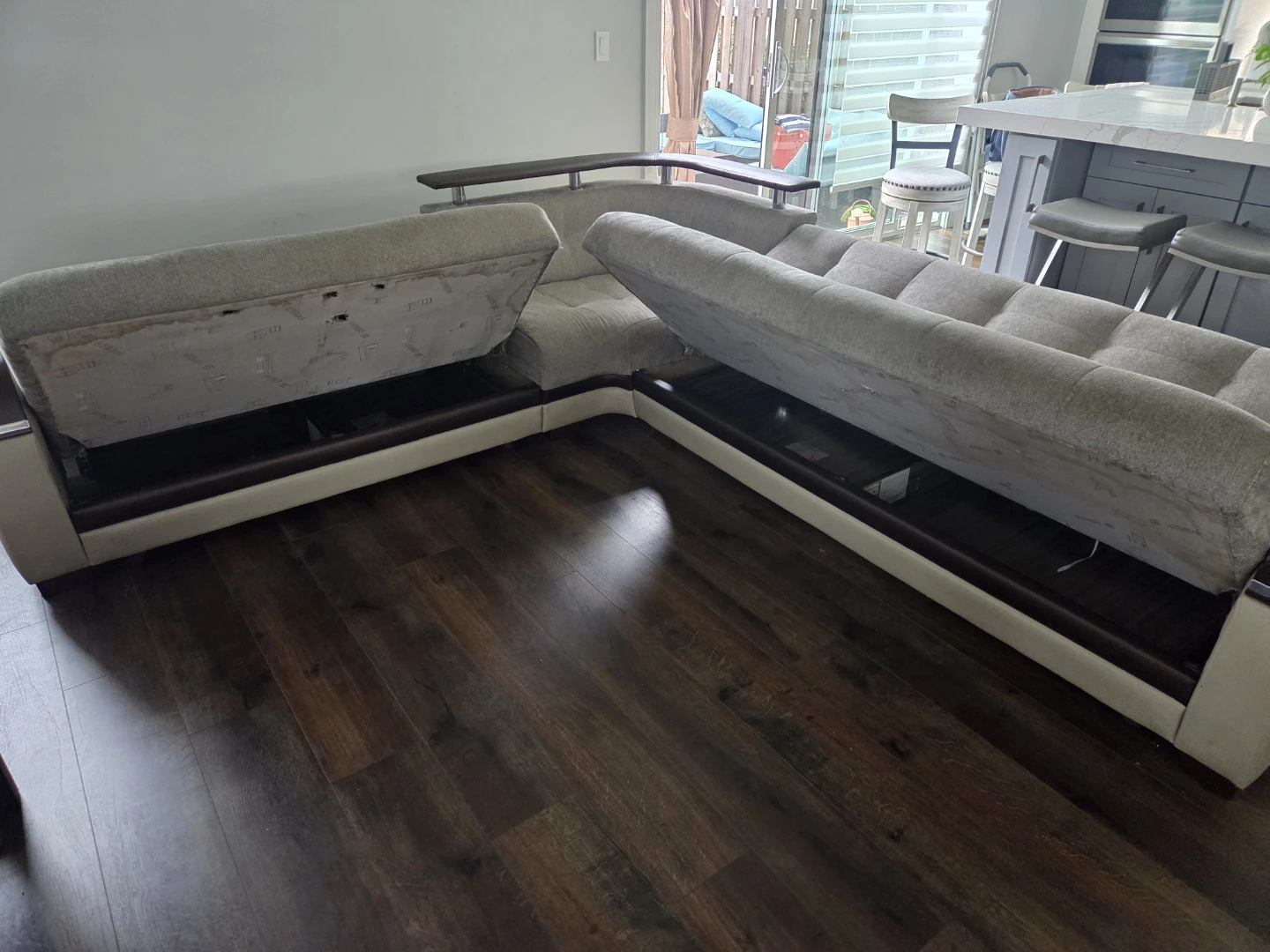 Gray Sectional Sofa with Storage - photo 2