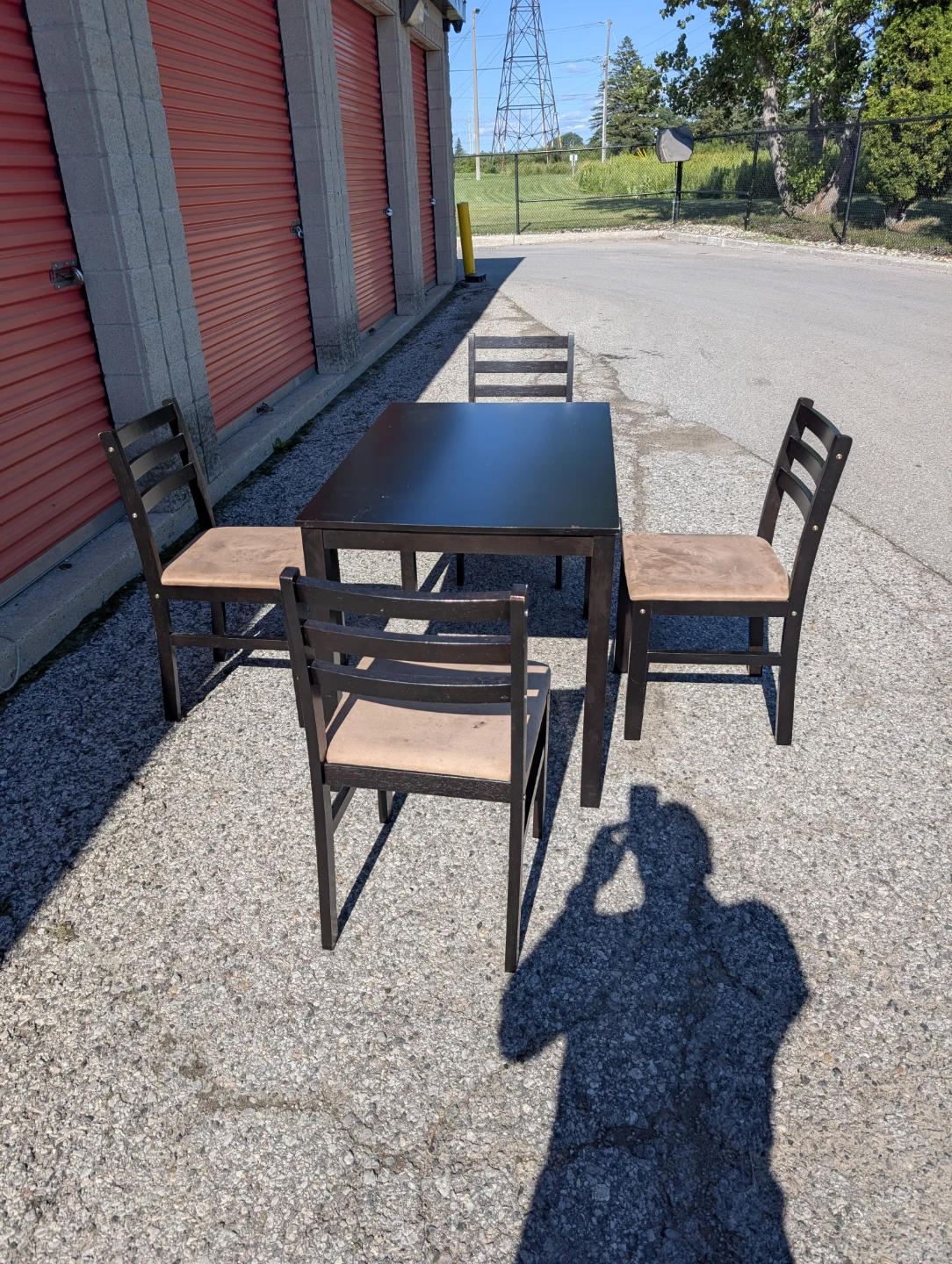 Black Dining Table and 4 Chairs Set