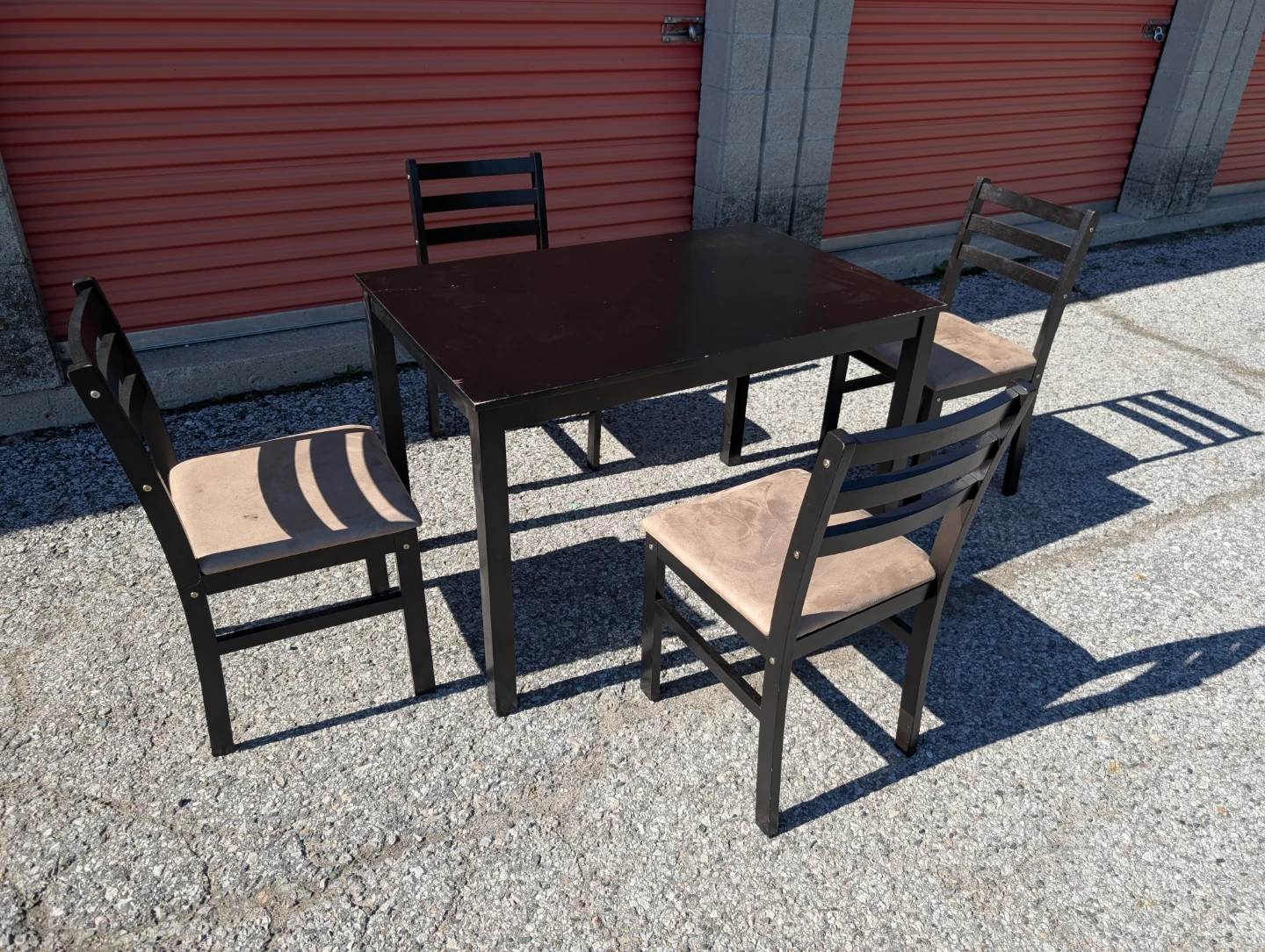 Black Dining Table and 4 Chairs Set - photo 2
