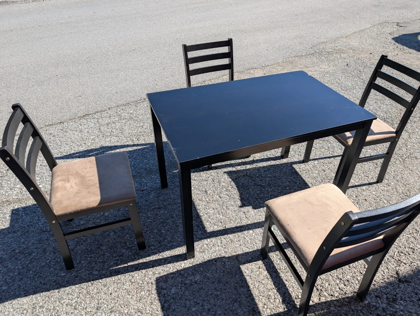 Black Dining Table and 4 Chairs Set - photo 3