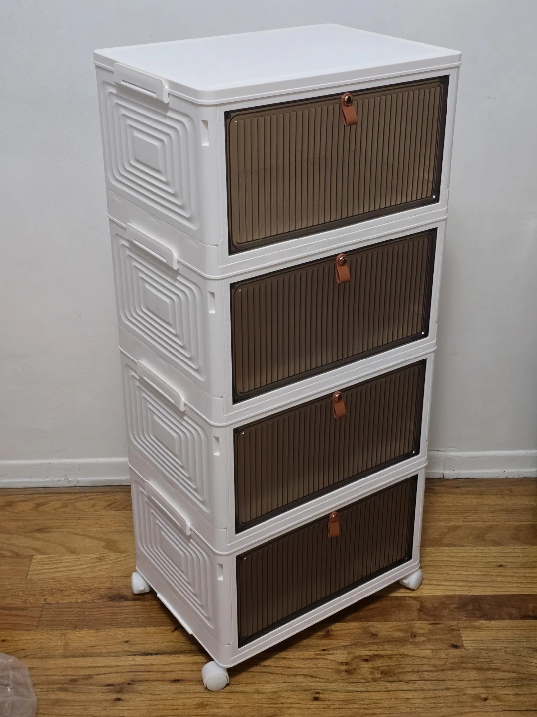 4 Tier Stackable Foldable Organizers with Wheels
