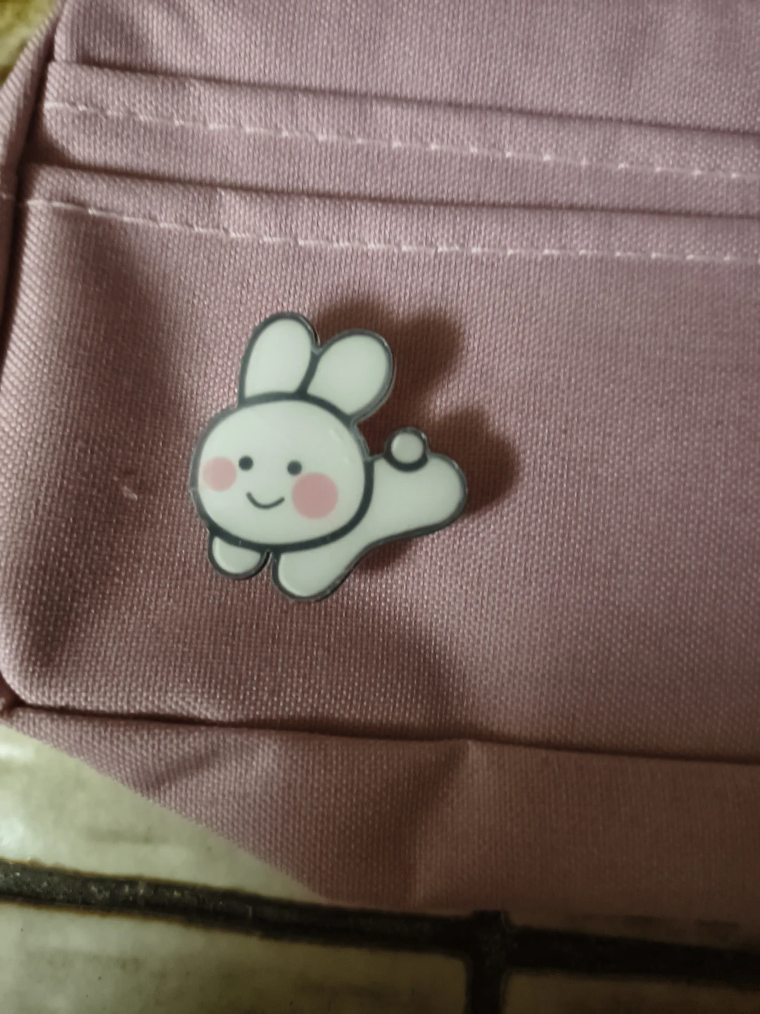 Pink Pencil Case with Bear and Bunny Pins - photo 2