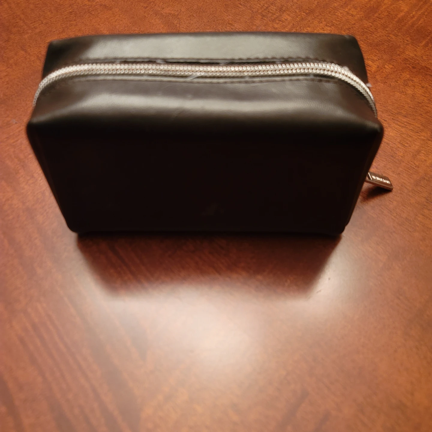 Brown Leatherette Cosmetic Bag