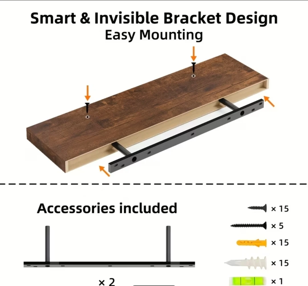 Floating Shelf Set - 22" L x 6.7" W - photo 2