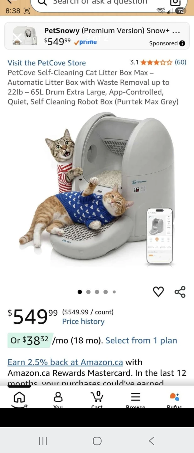 PetSnowy Automatic Self-Cleaning Cat Litter Box