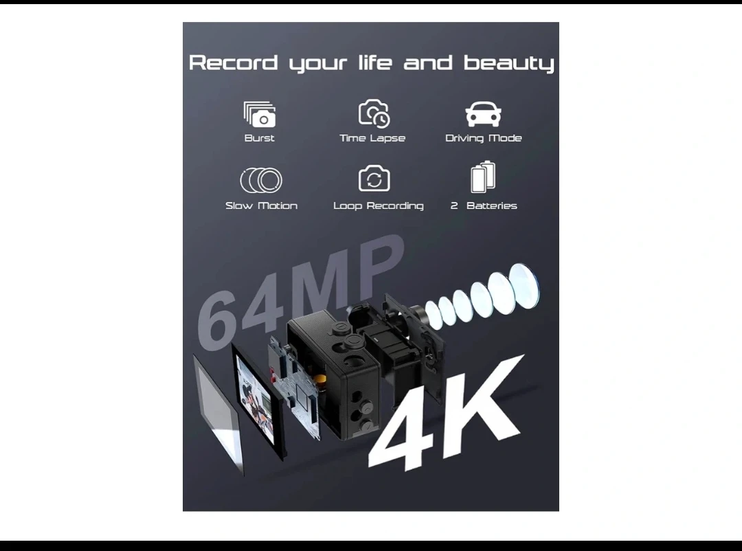 APEXCAM 4K Action Camera with Accessories - photo 5