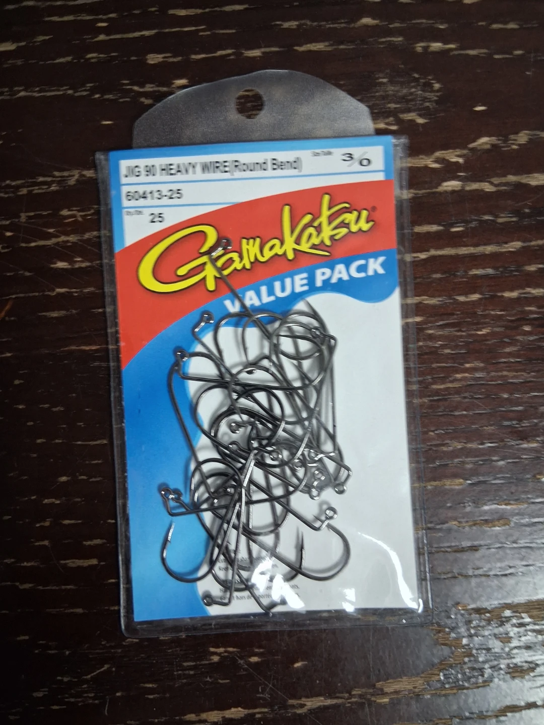 Gamakatsu 90 Degree Round Bend Heavy Wire Jig Hooks - 3/0