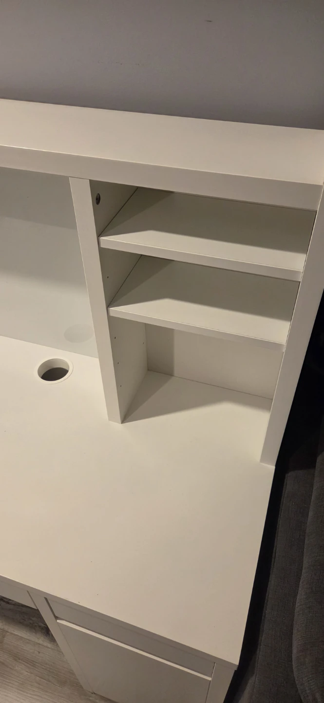 Ikea Micke White Desk with Hutch and Storage - photo 2