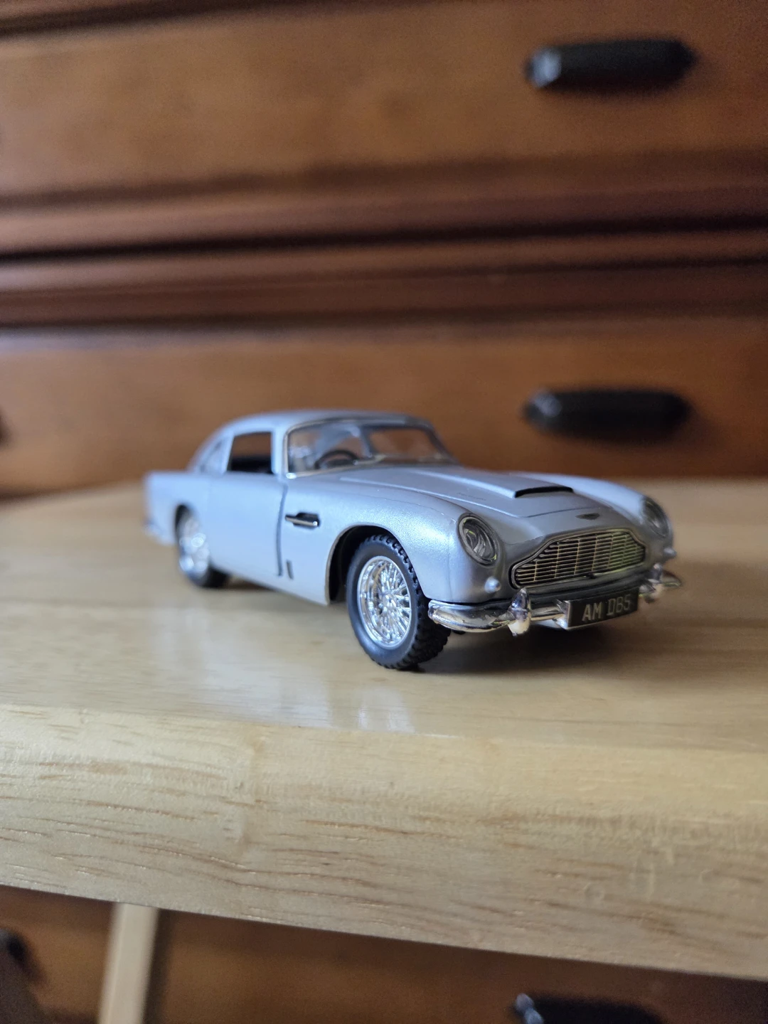 Silver Die-Cast Aston Martin DB5 Toy Car