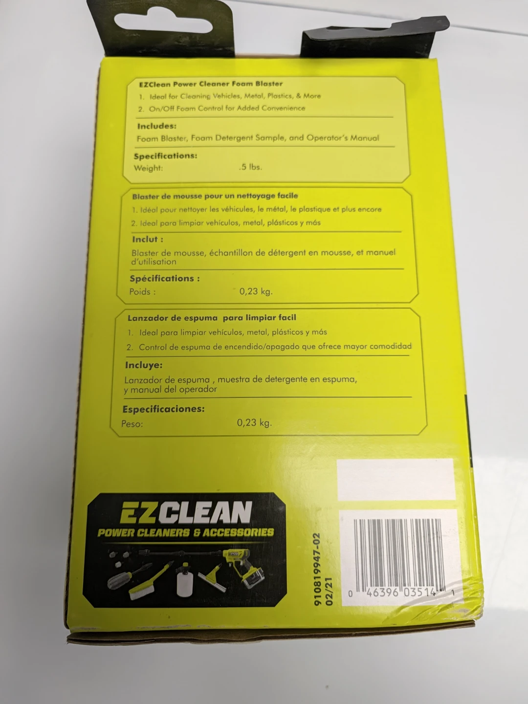 Ryobi EZClean Power Cleaner Foam Blaster - photo 2