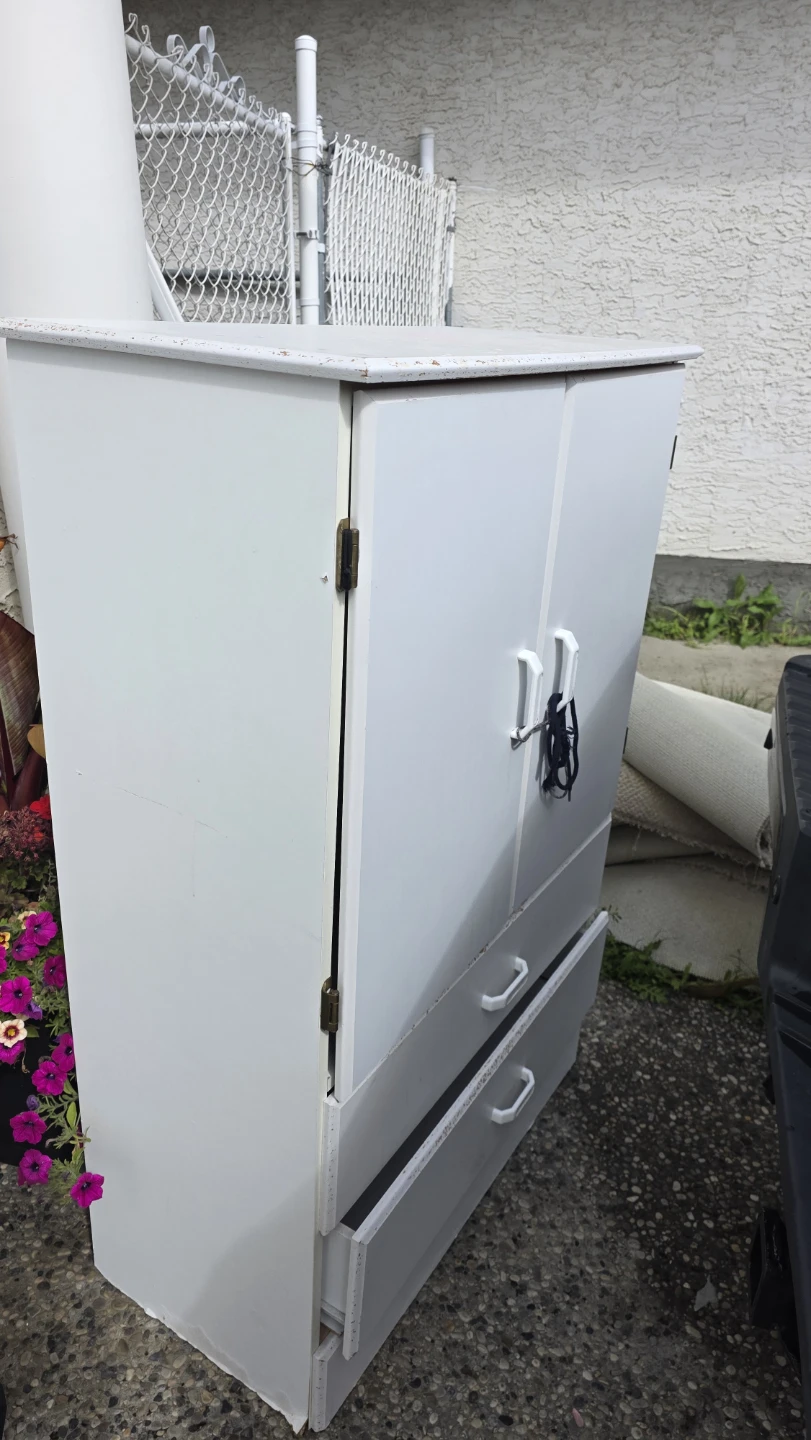 White Dresser with Cabinets and Drawers - photo 3