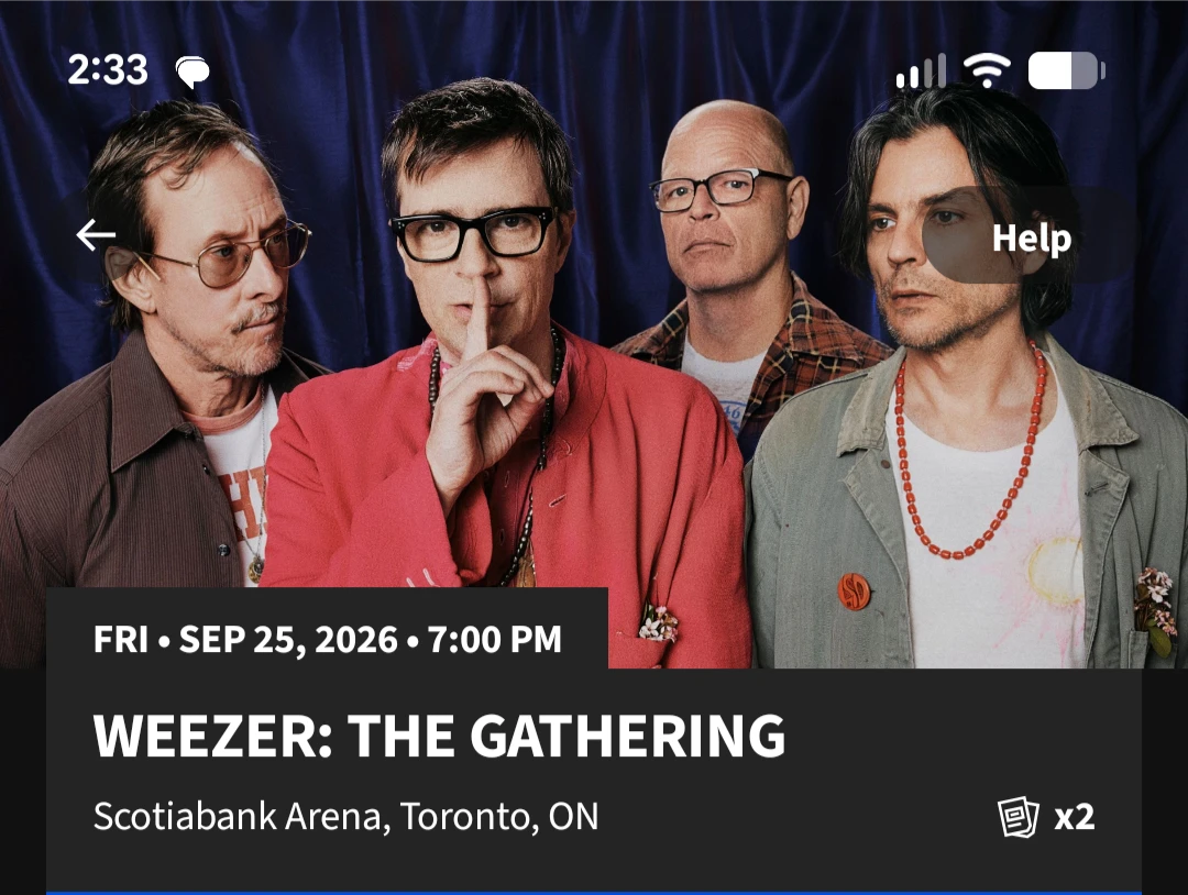Weezer: The Gathering Concert Ticket - Sep 25, 2026