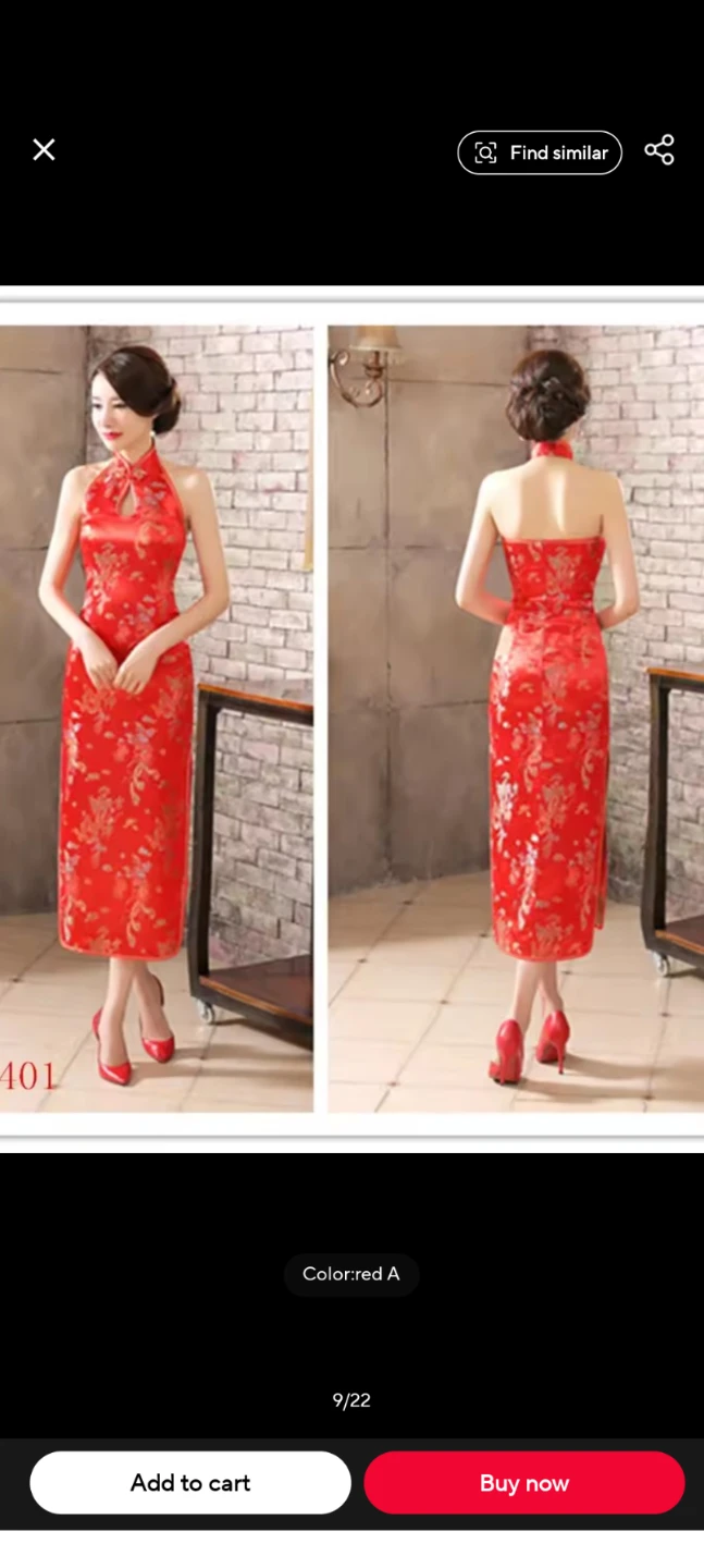 Red Chinese Tea Ceremony Dragon Print Dress - photo 4