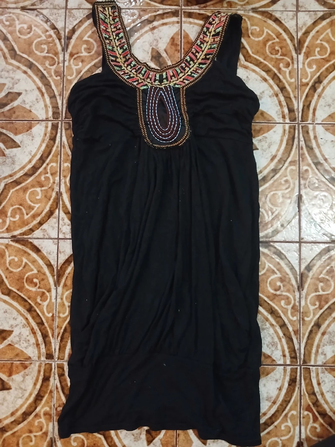 ventiage Candy Couture Black Embellished long shirt Dress