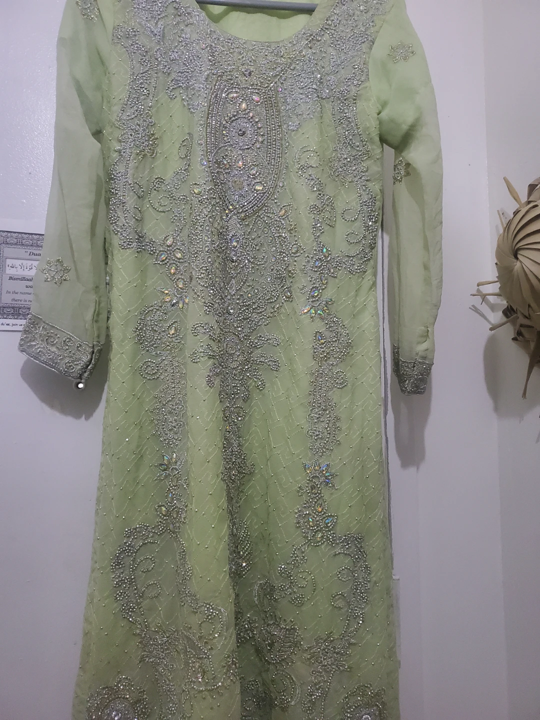Embellished mint green 3 peace party were
