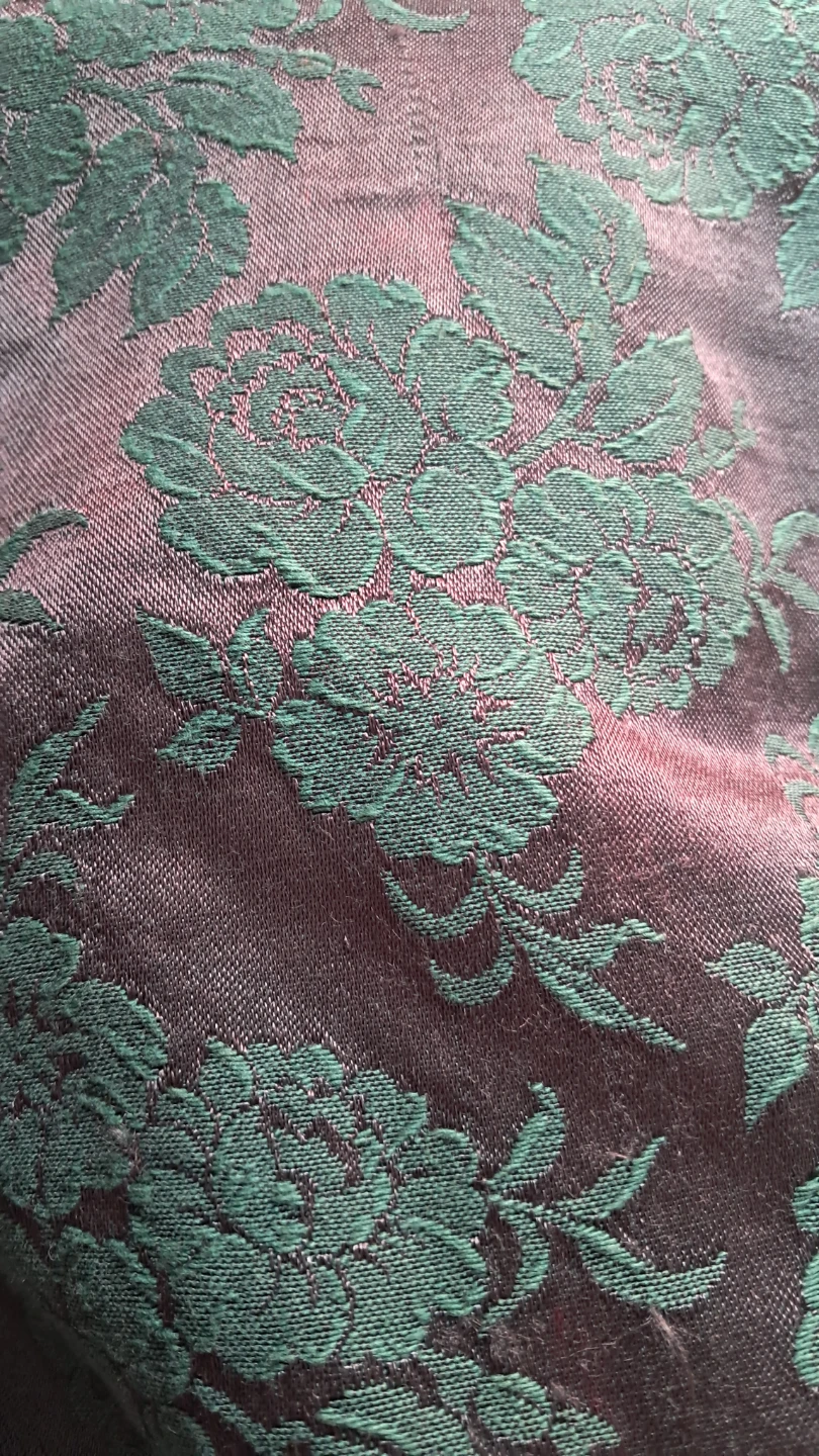 Vintage Emerald Green Floral Textured Dress - photo 3