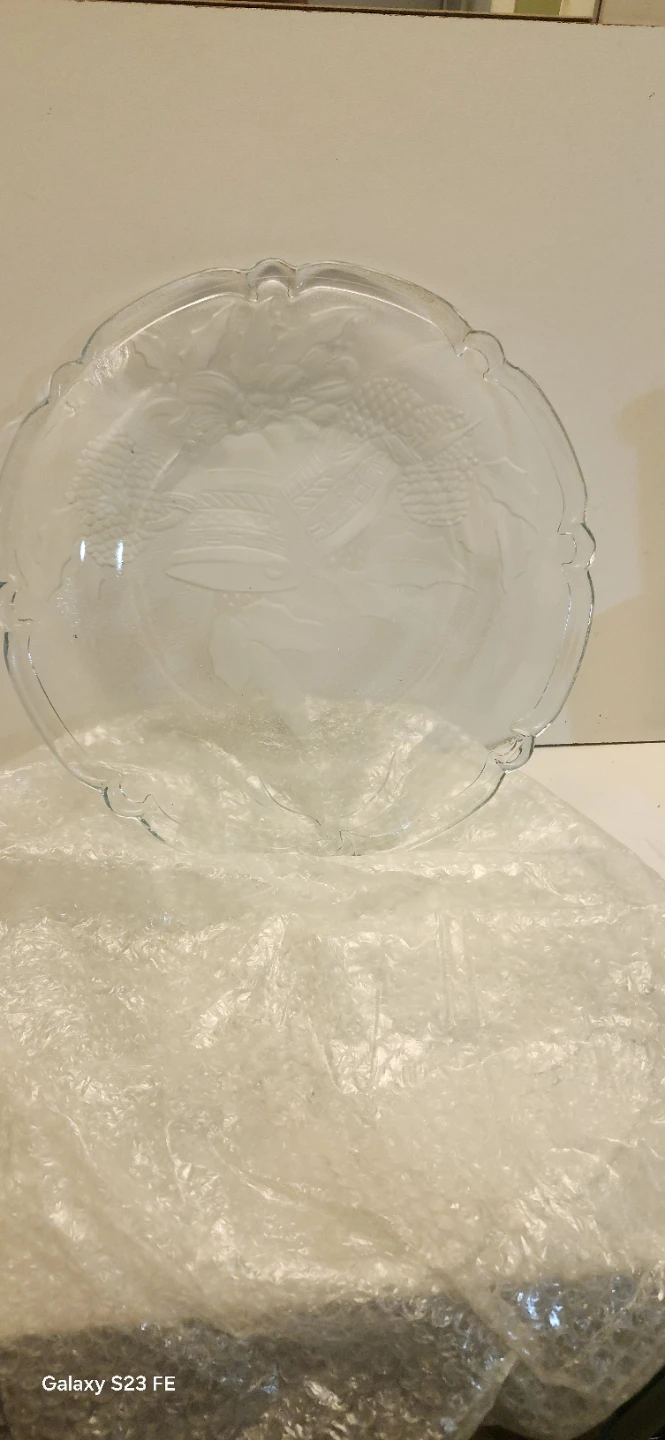 Clear Glass Embossed Fruit Bowl