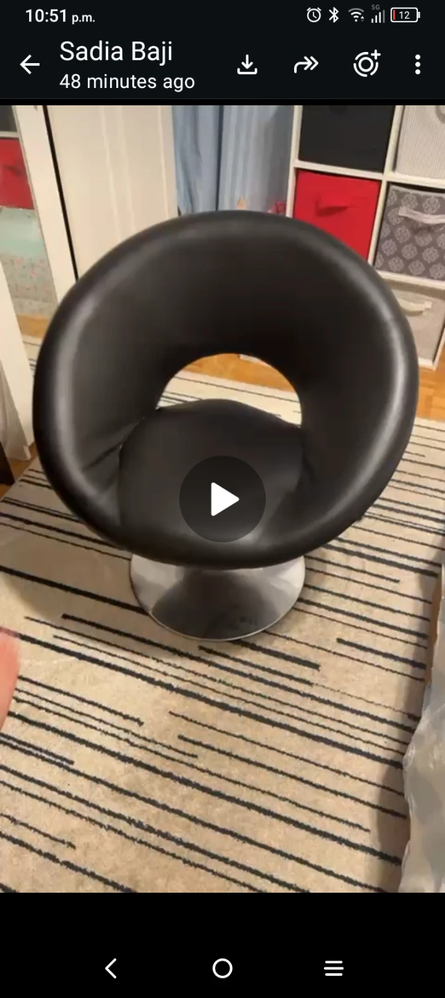 Black Accent Chair with Swivel Base