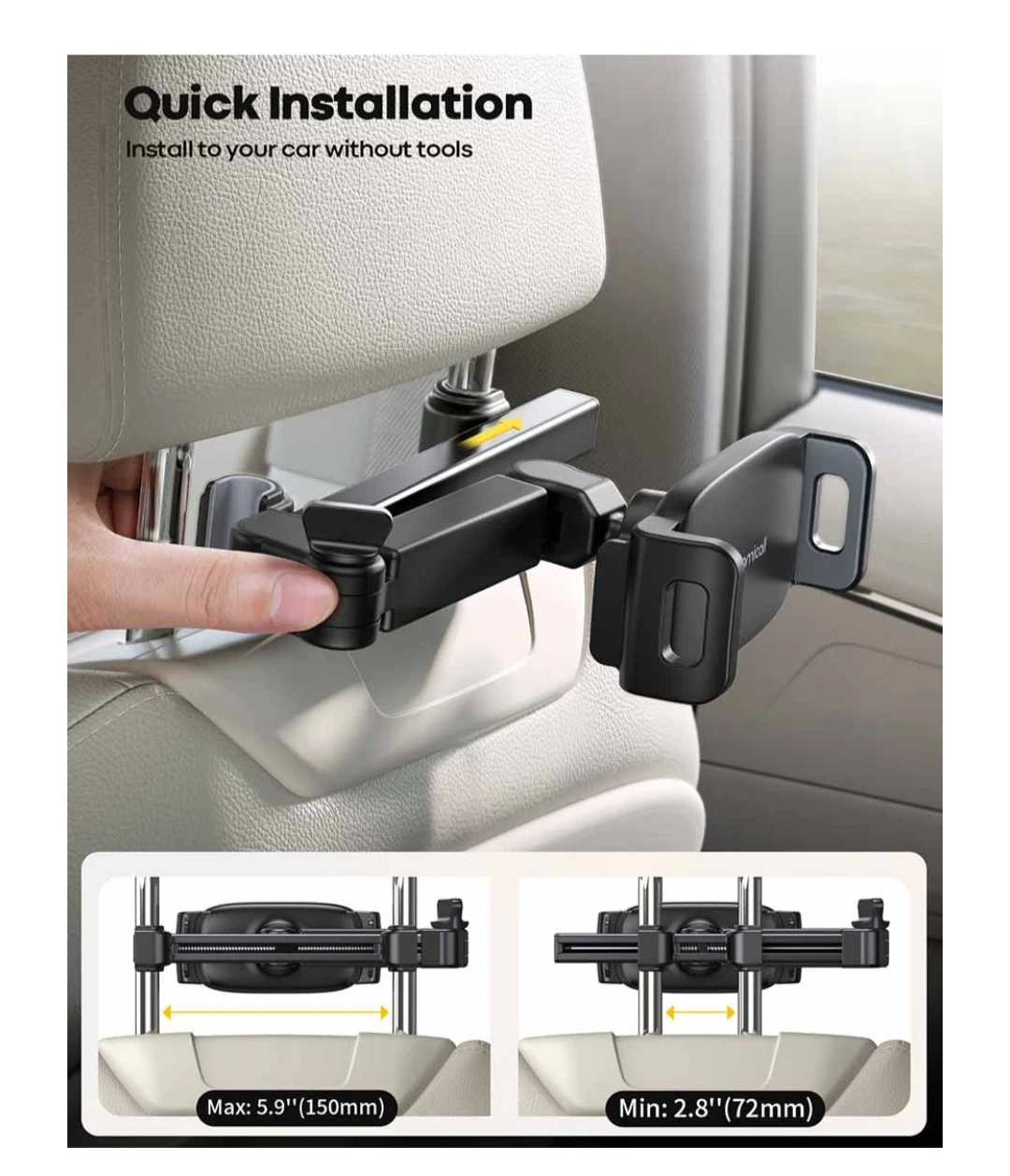 Car Headrest Tablet Holder Phone holder Extension Arm - photo 4