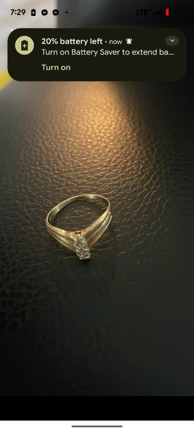 Gold Tone Ring with Diamonds