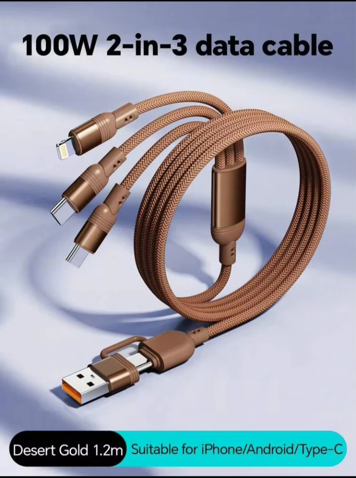 100W 2-in-3 Fast Charging Data Cable - photo 5