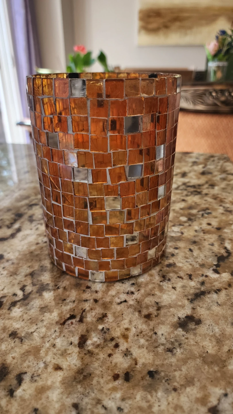Mosaic Glass Vase/Candle Holder