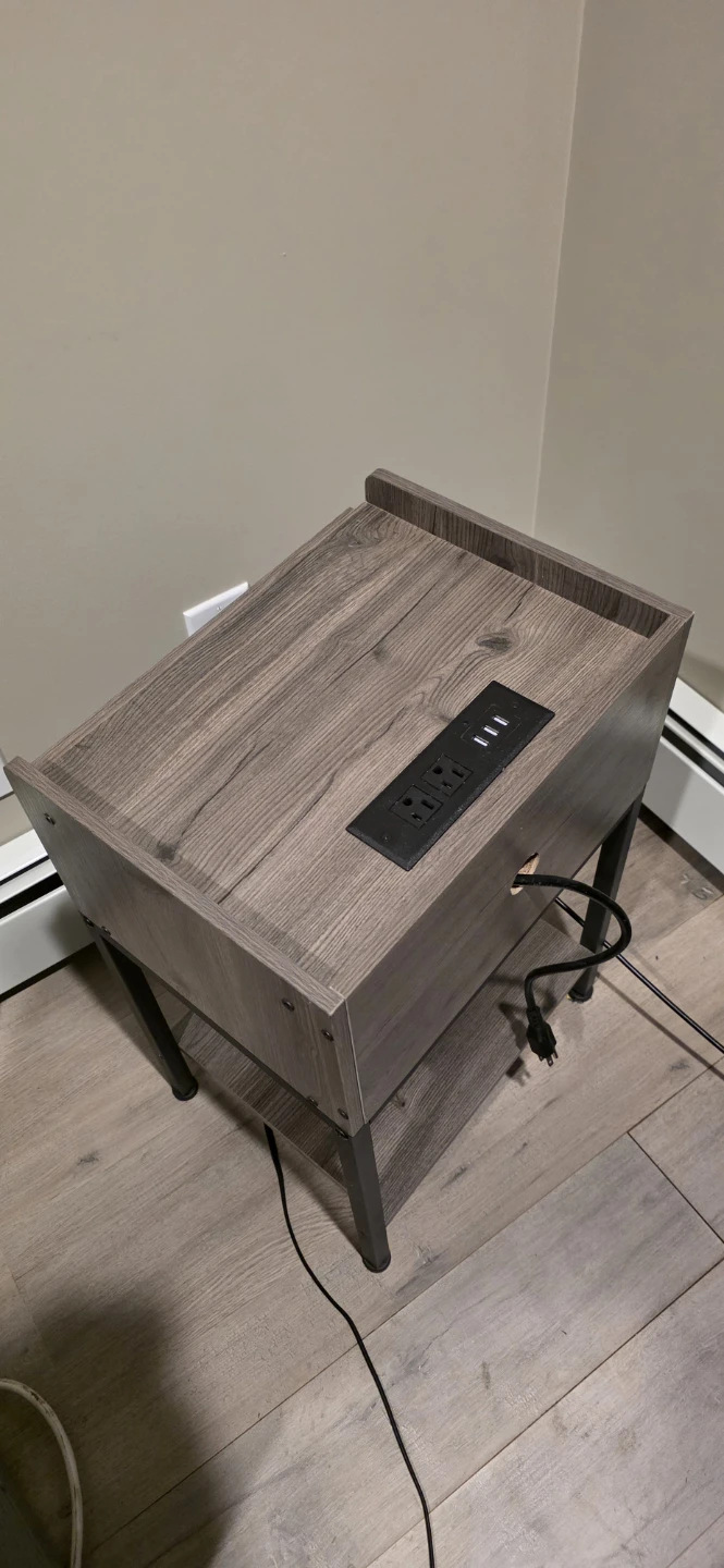 Bedside table with power outlets - photo 3