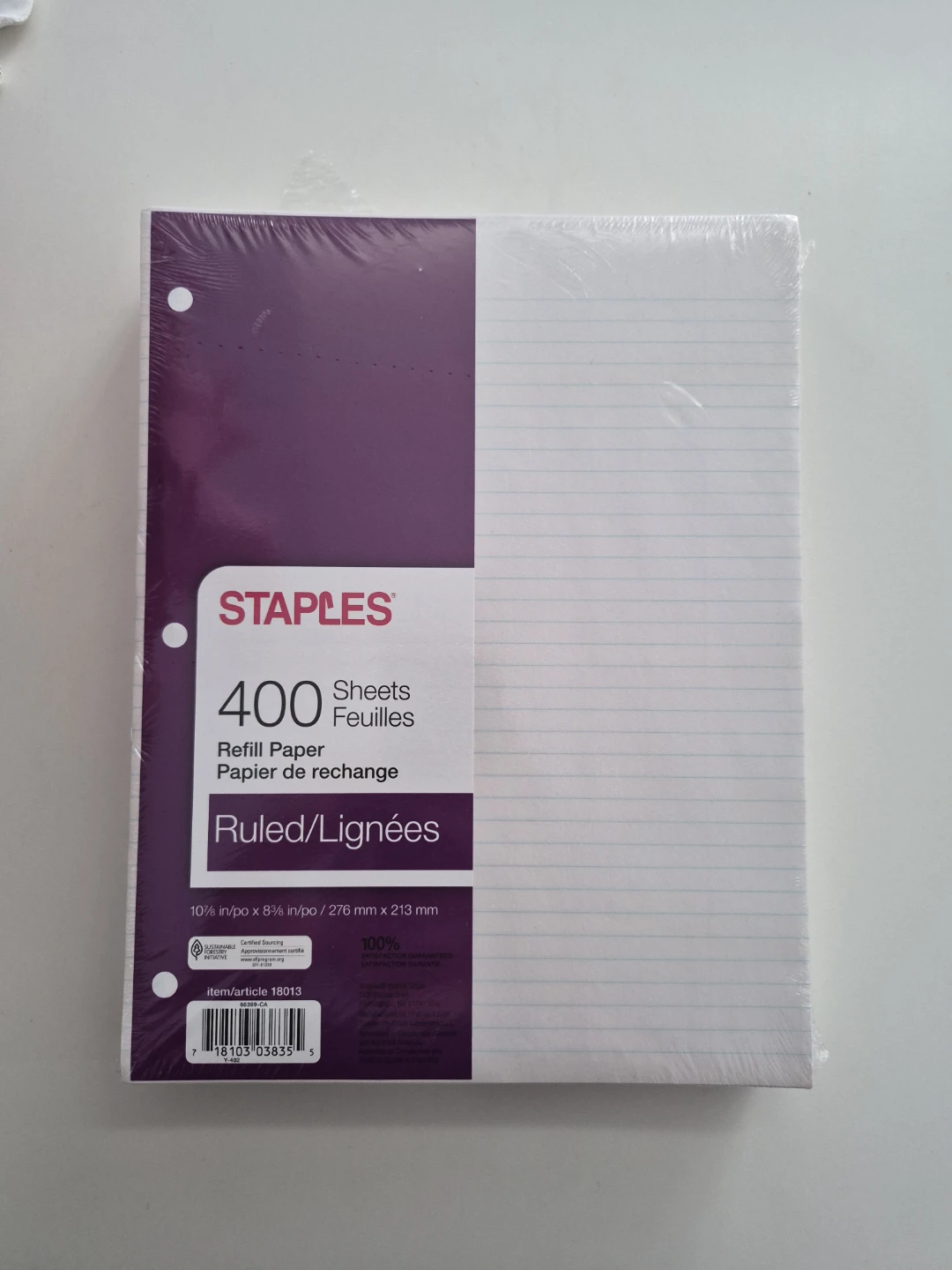 Staples Ruled Refill Paper - 150 & 400 Sheets (7 packs) - photo 2