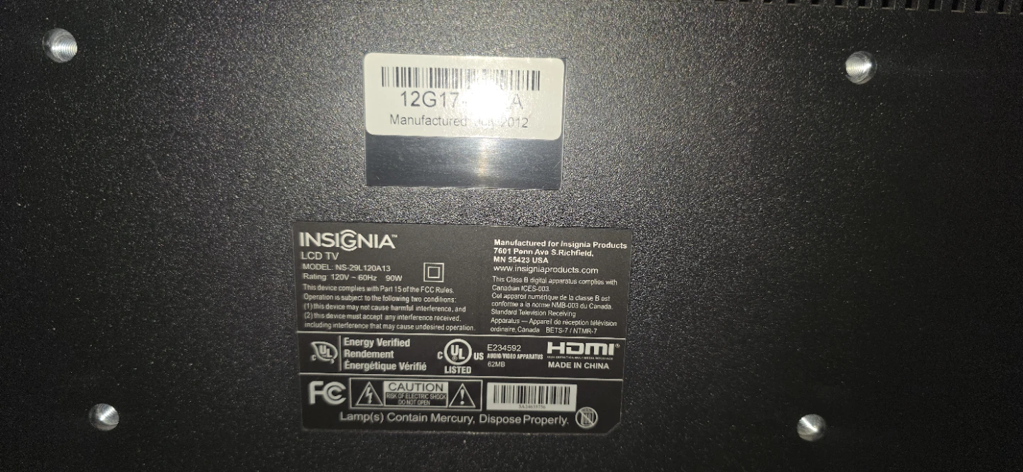 29" Insignia 12G17A LCD TV - photo 2
