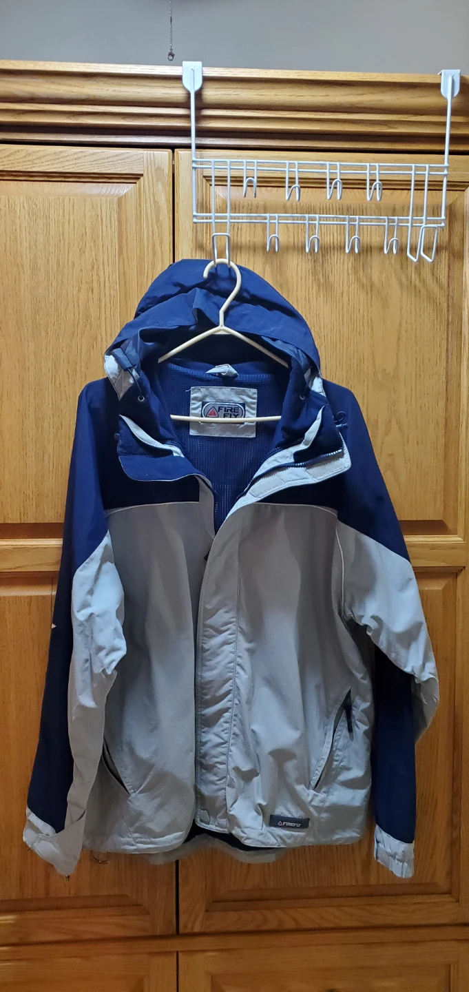 Firefly Navy and Grey Hooded Windbreaker Jacket