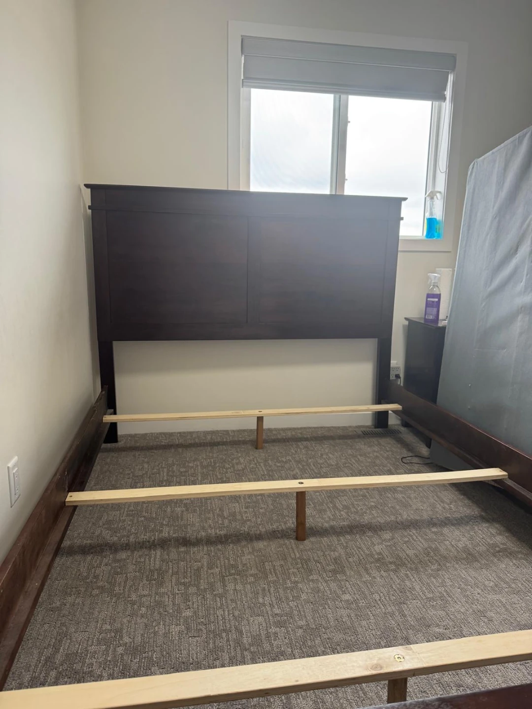 Dark Wood Headboard and Bed Frame with Storage Drawers - photo 4