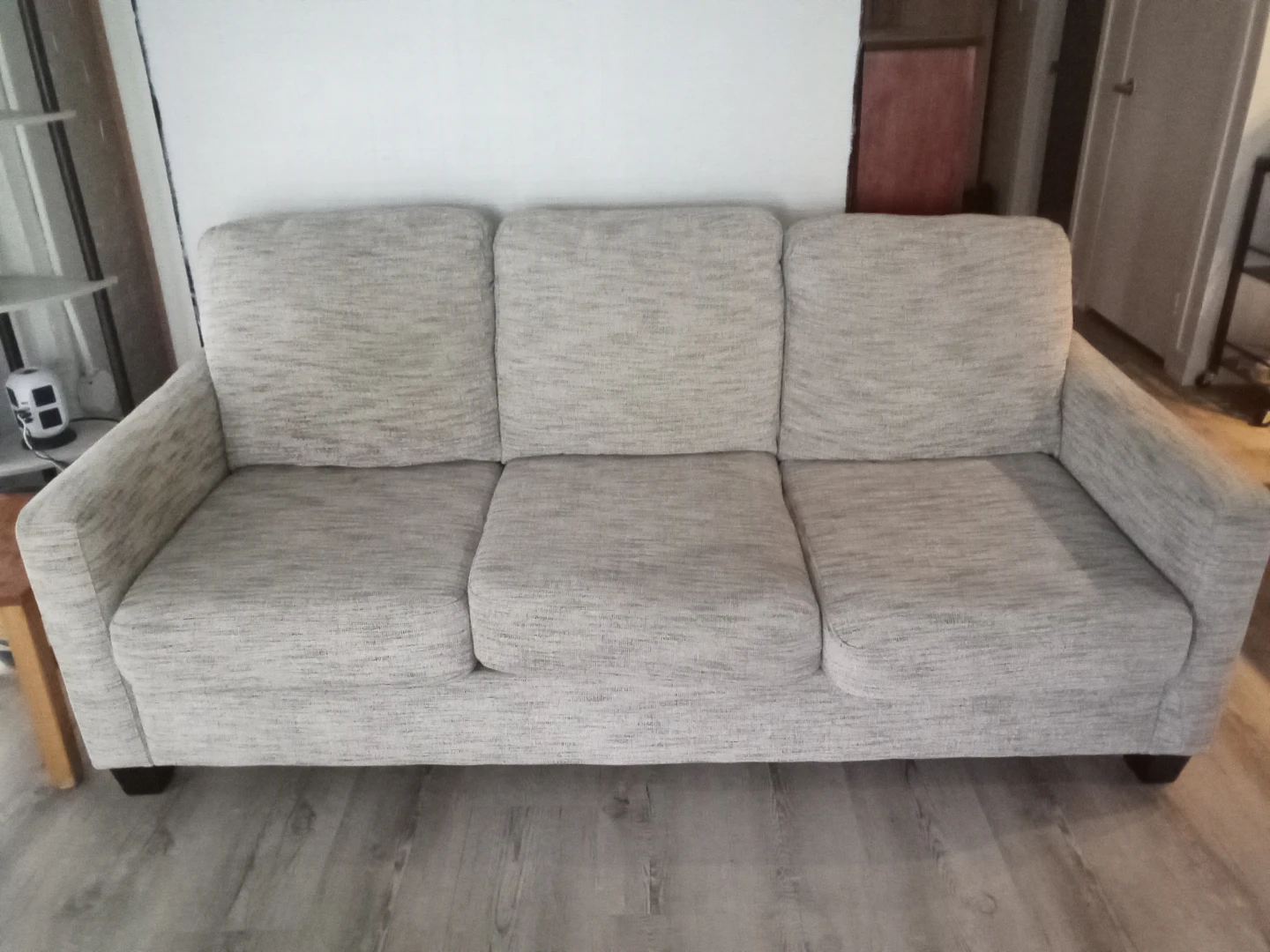 Gray Speckled Fabric Sofa
