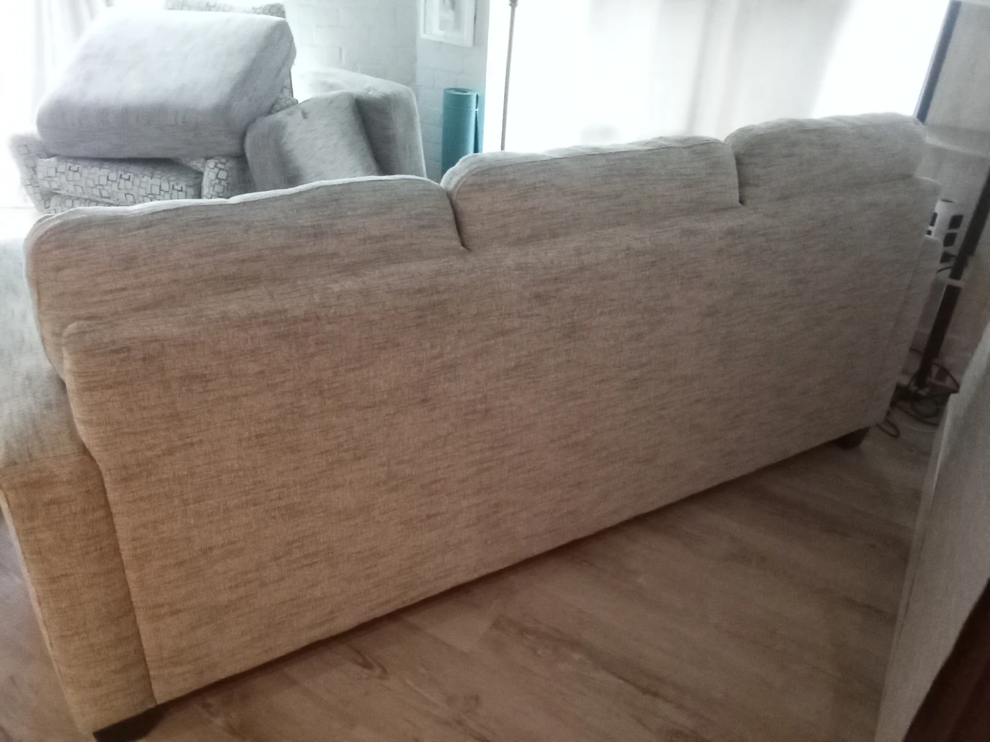Gray Speckled Fabric Sofa - photo 4