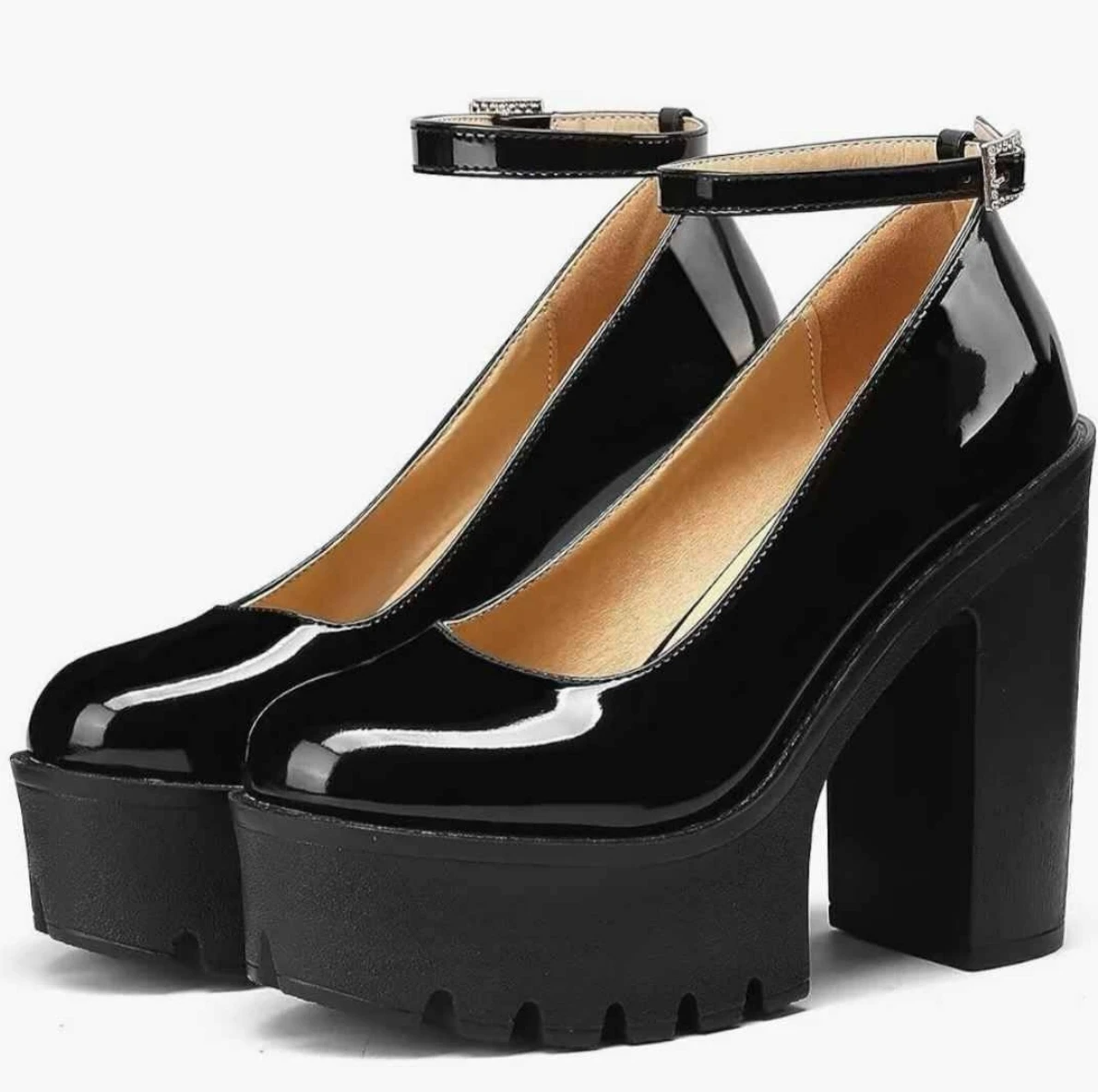 Brand new Fashion Women's High Heels Ankle Strap Chunky shoes