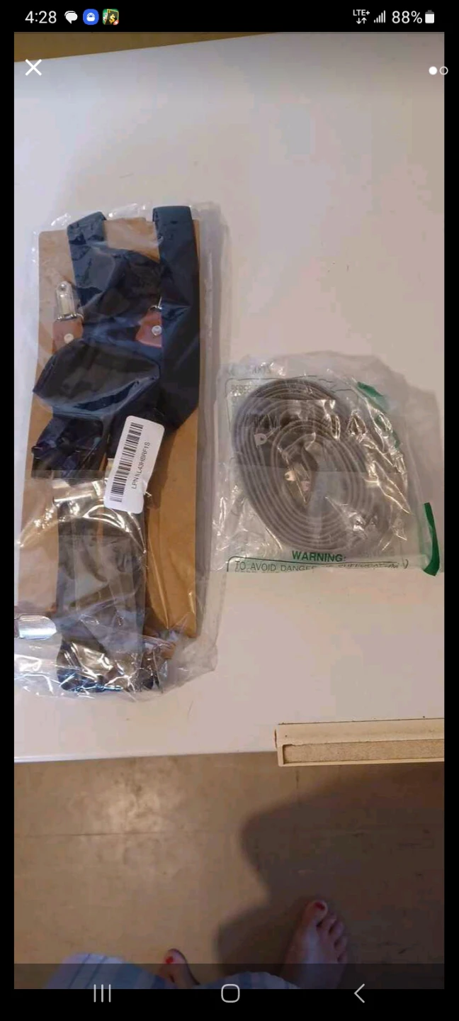 Black clip-on suspenders and grey belt set