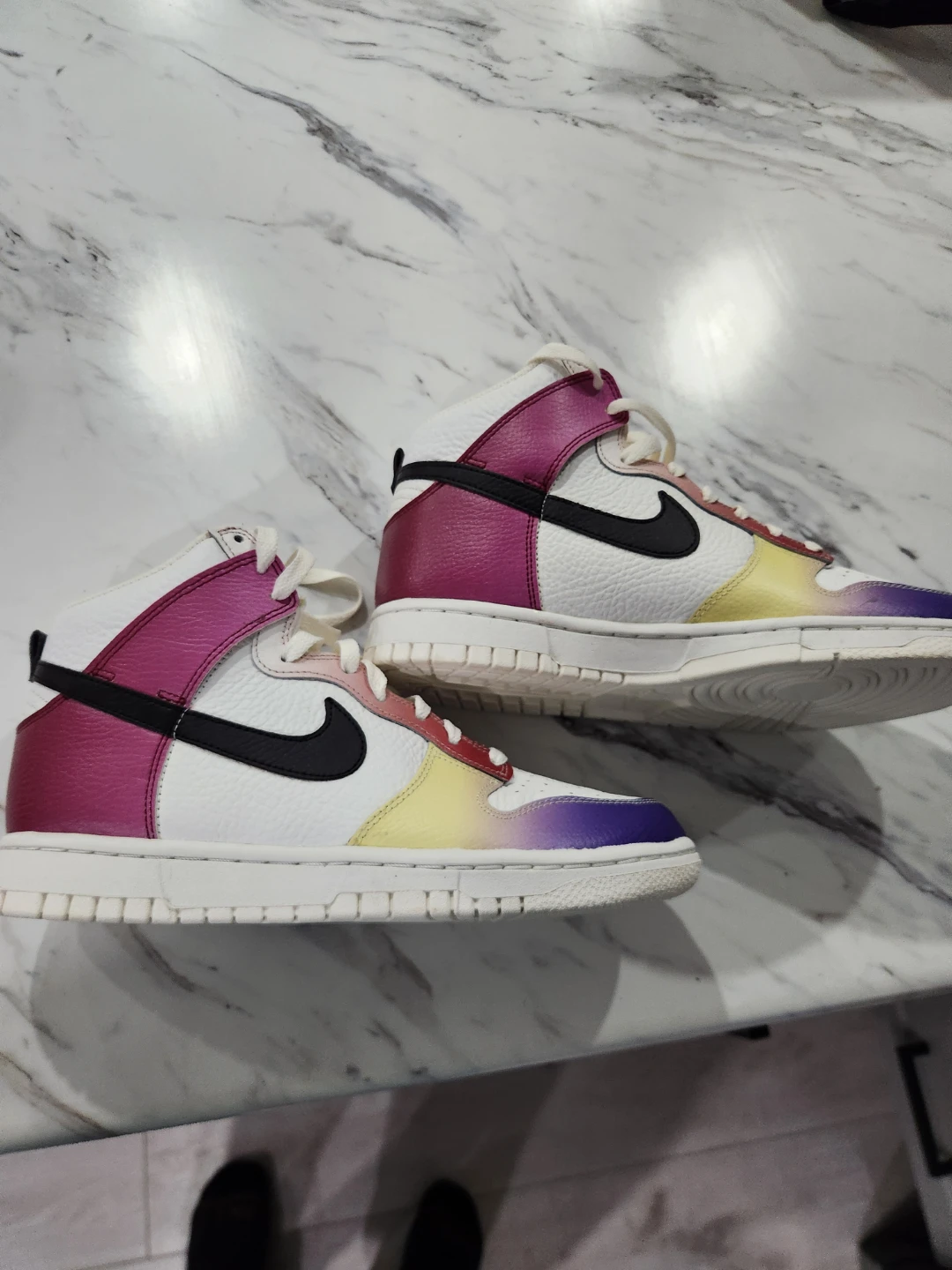 Nike Dunk High White Purple Yellow Red Sneakers