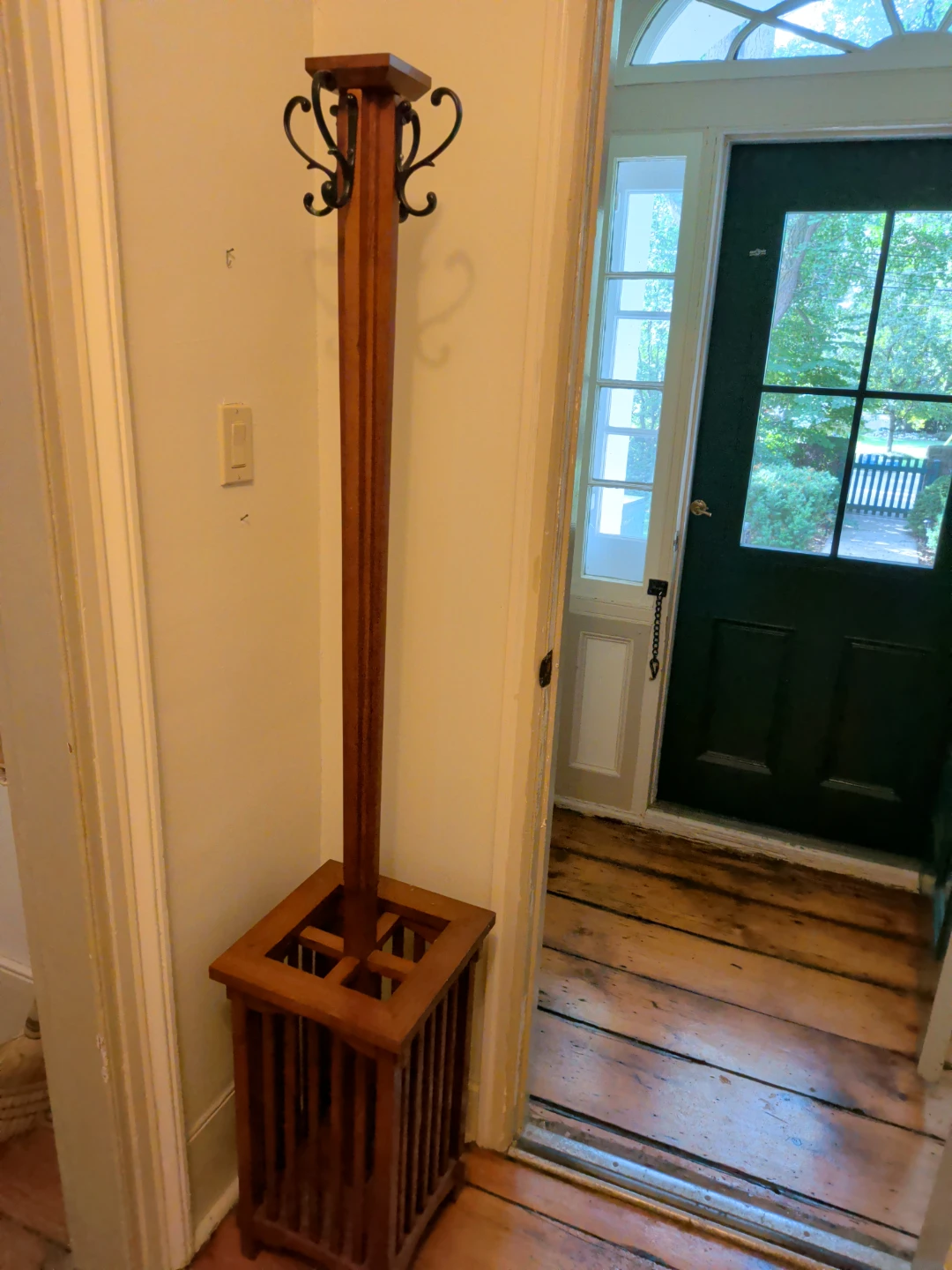 Wooden Coat Rack with Umbrella Stand