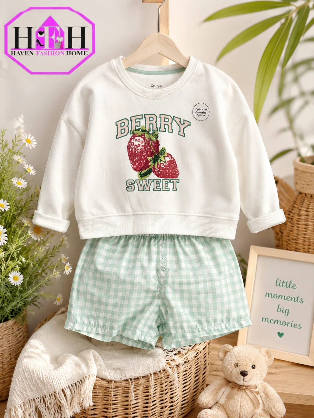 George Kids "Berry Sweet" Sweater and Shorts Set