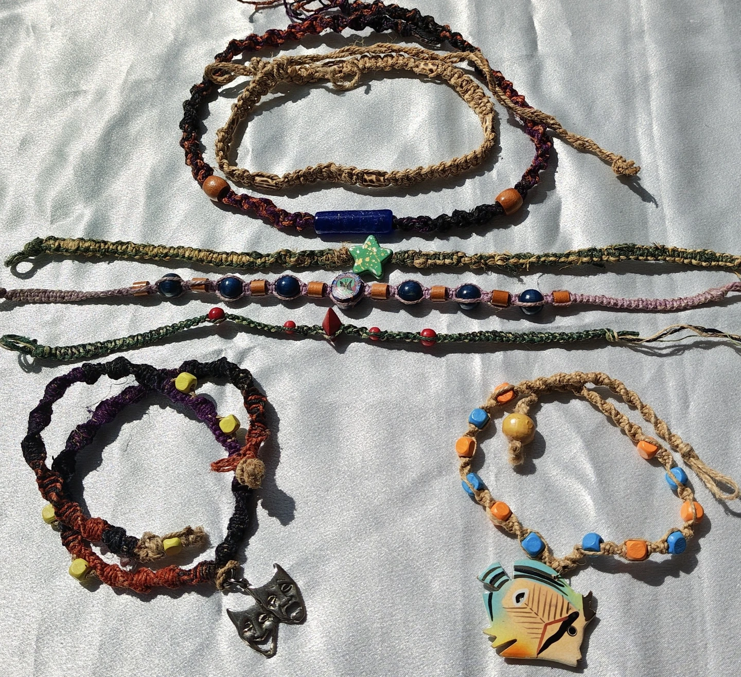 🌿Premium Unworn Handmade Hemp Necklaces (lot of 8)