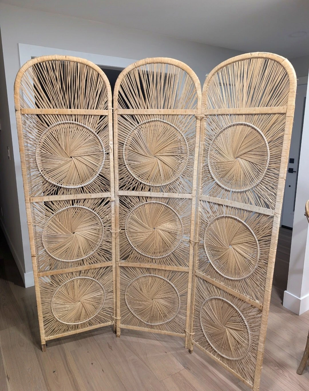RARE Vintage Starburst Rattan Divider