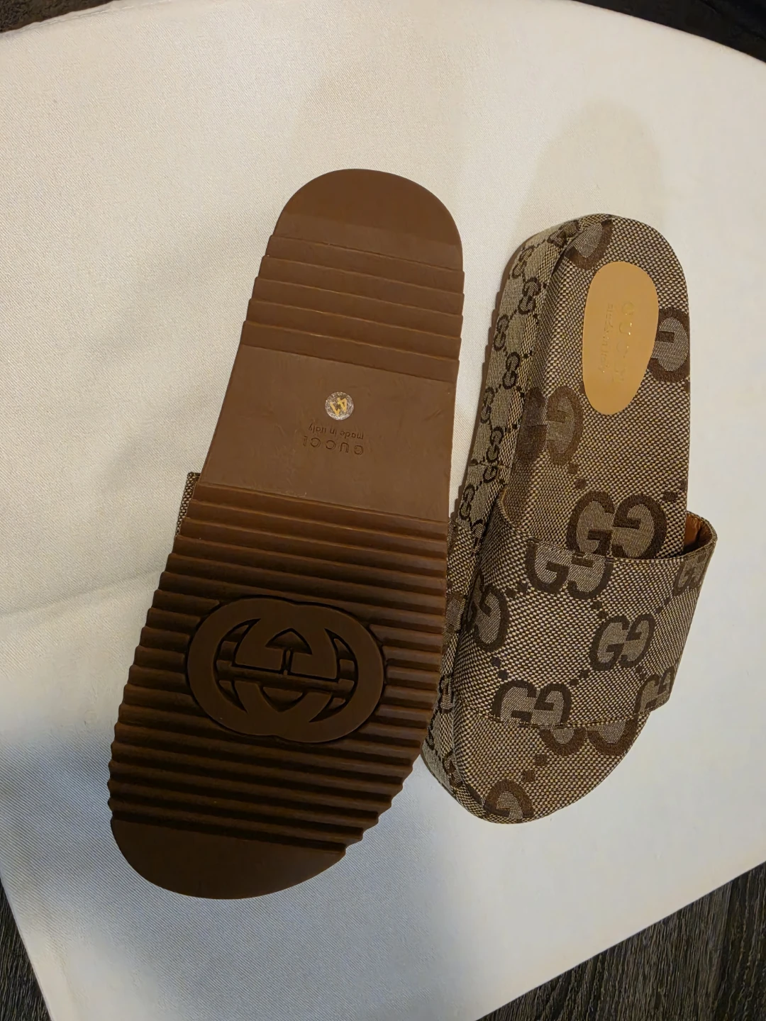 Gucci Canvas Platform Slides / Sandals Size 10 - photo 2