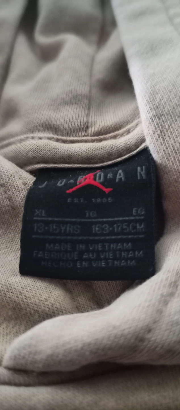 Jordan Brooklyn Fleece Pullover Hoodie Beige Hemp Embroidered - photo 4