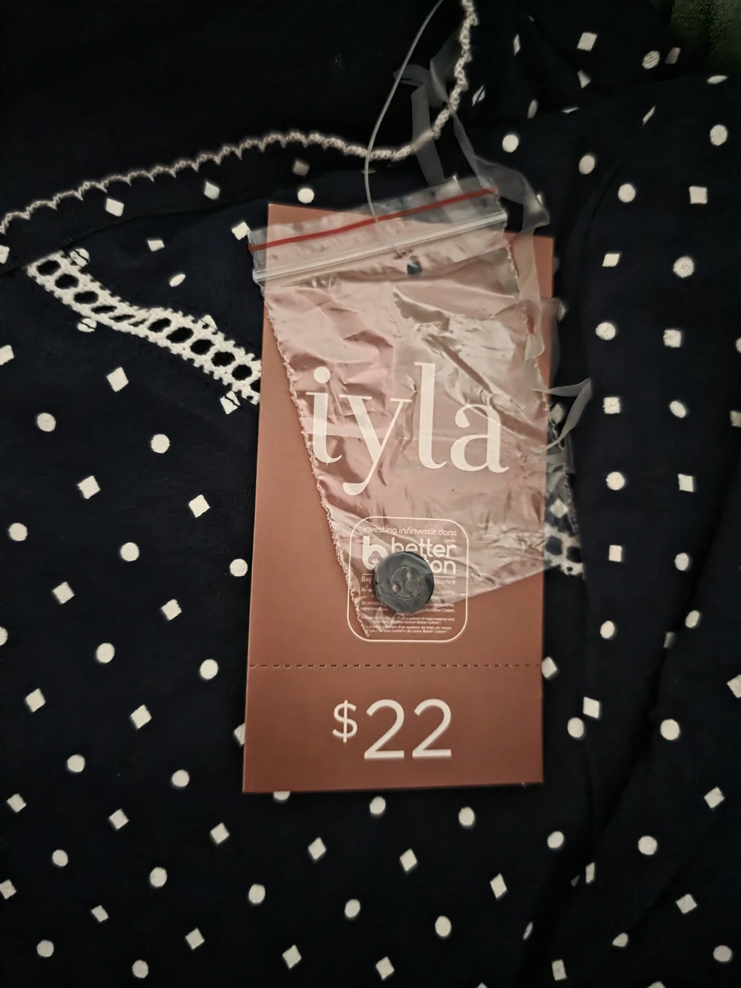 Tyla Women's Navy Polka Dot Nightgown XL - photo 2