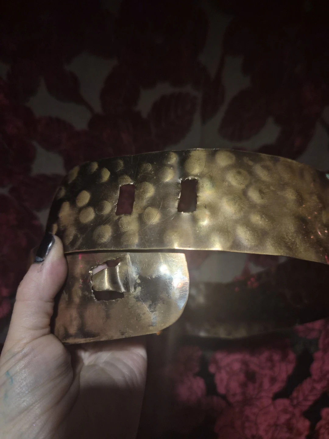 Hammered Gold Tone Wide Belt - photo 3