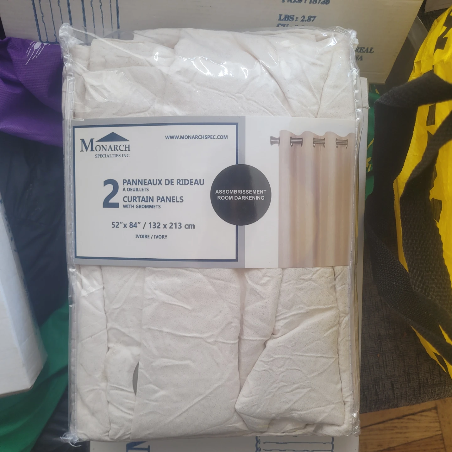 Monarch Specialties 2 Curtain Panels - Ivory