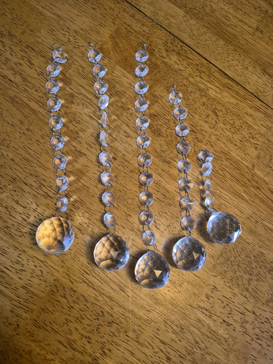 Misc. Lot of 5... 1 1/2" Crystal Glass Pendants