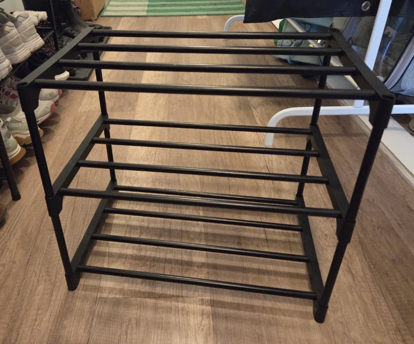 Black 3-Tier Shoe Rack